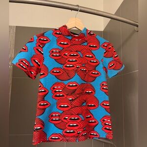 Nooworks Red and Blue Lips Graphic Tee
